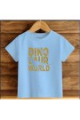 Çocuk Mavi Pamuklu Baskili T-shirt